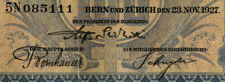 100 francs, 1927