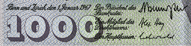 1000 francs, 1967