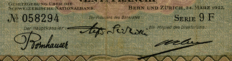 20 francs, 1927