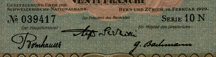 20 francs, 1929